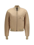 Tom Ford Satin Aviator Bomber Jacket — Beige