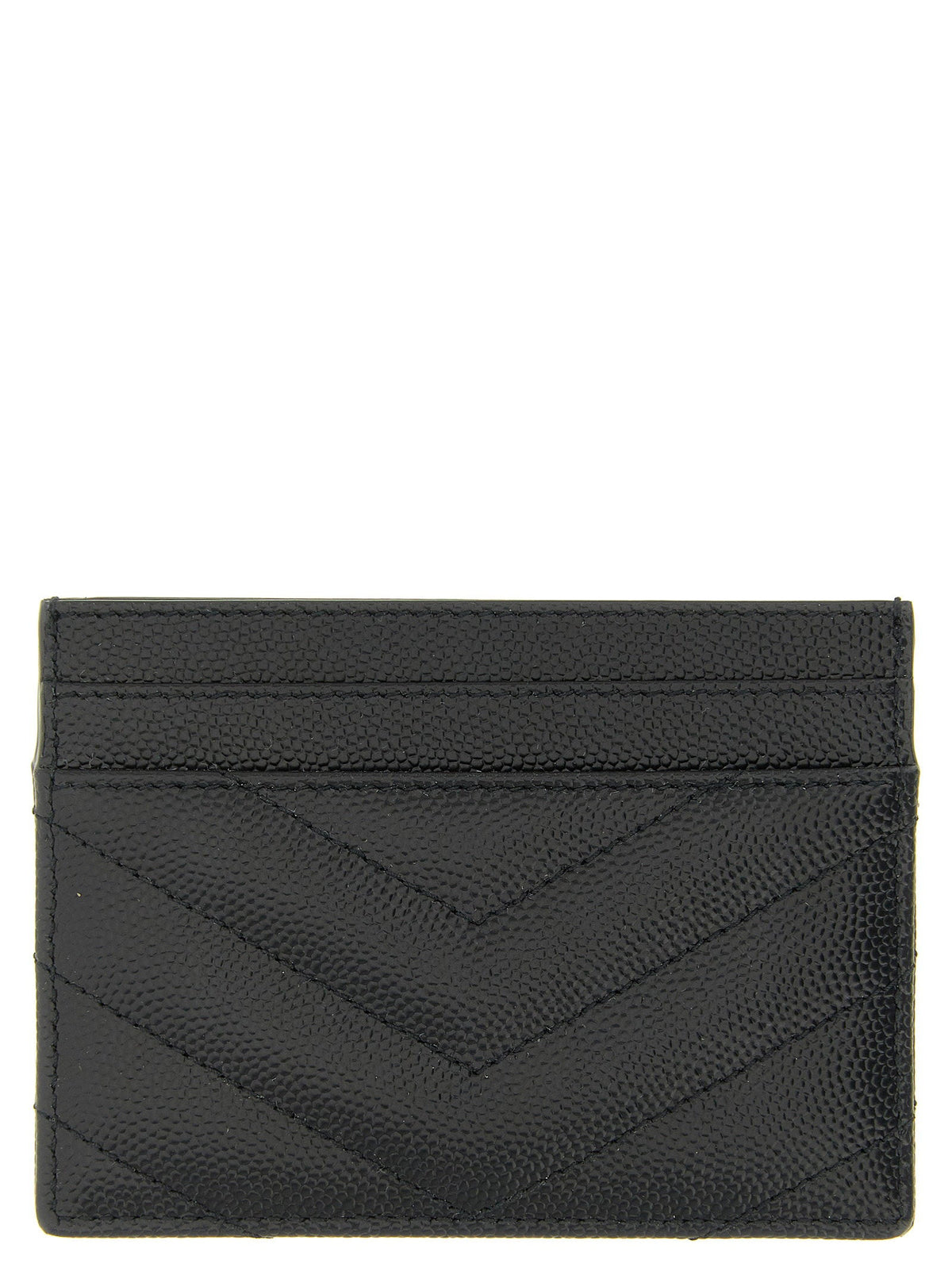 Saint Laurent Matelassé Card Case — Black