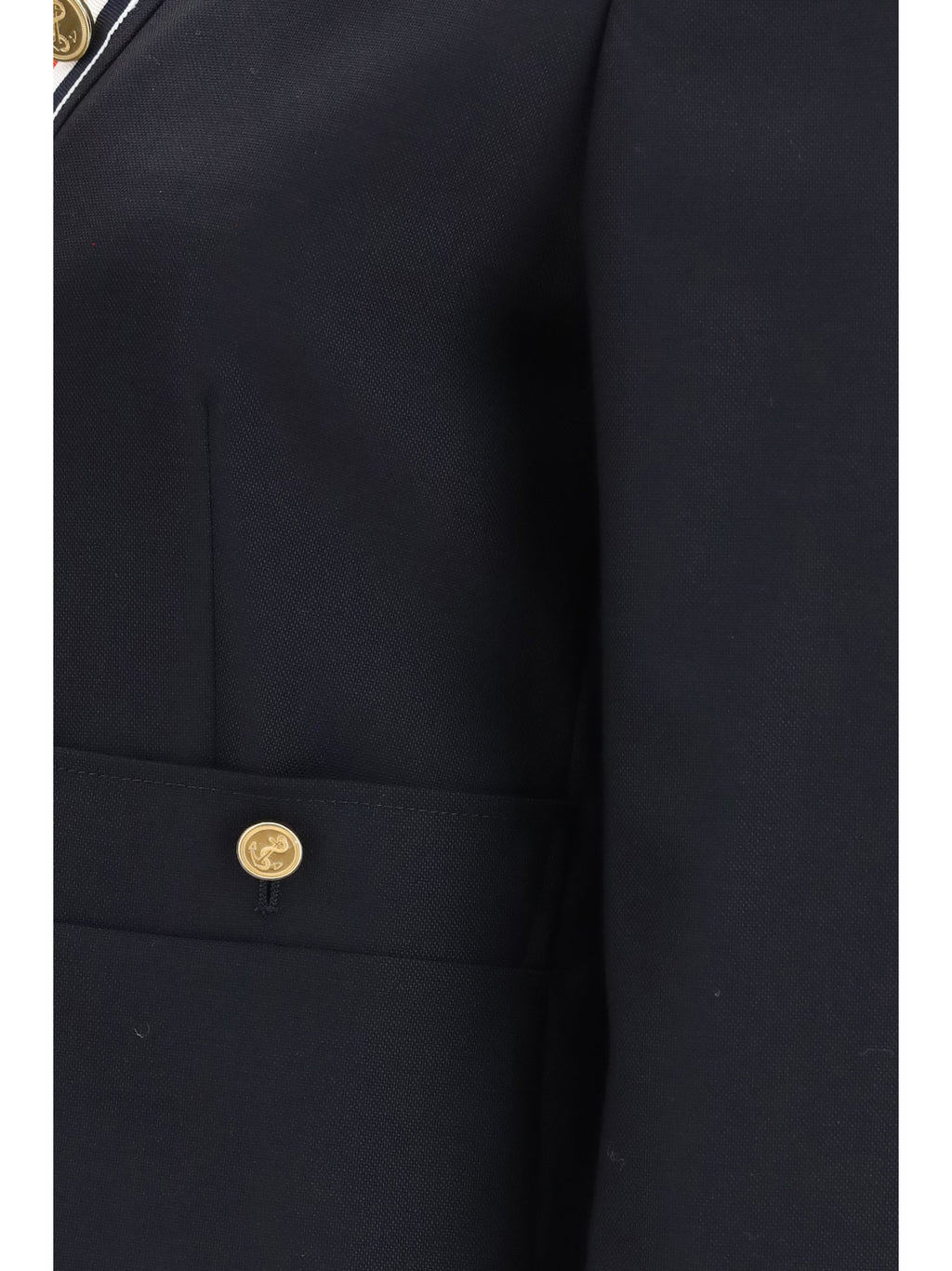 Thom Browne Hopsack Cardigan Blazer — Navy