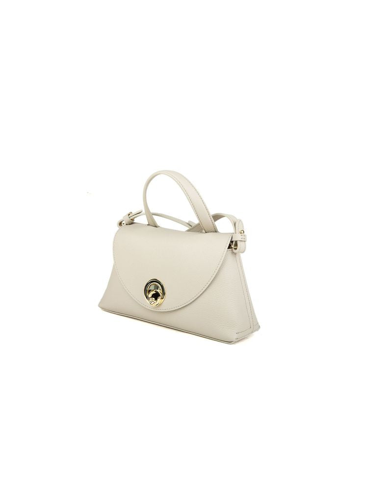 Coccinelle Bovine Leather Top Handle Bag — Beige