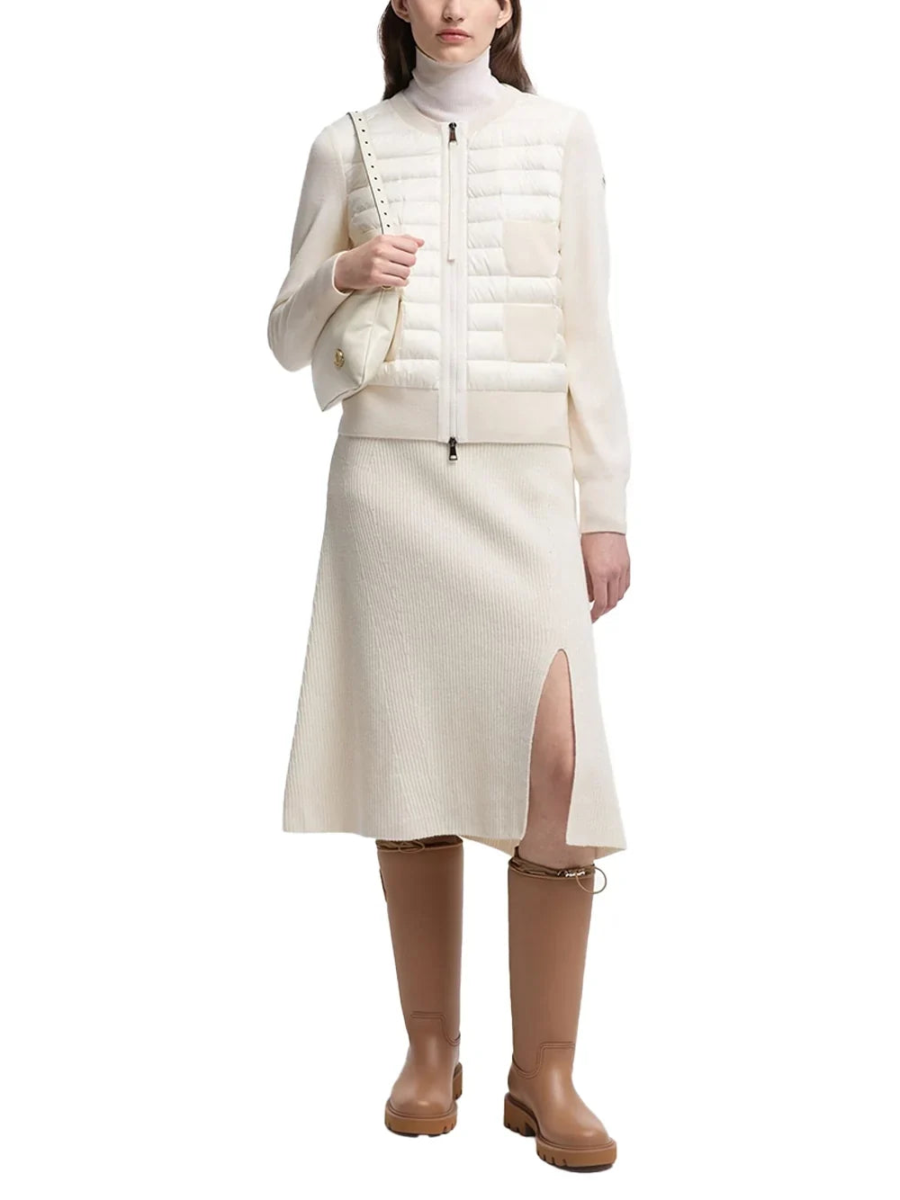 Moncler Padded Hybrid Cardigan — White