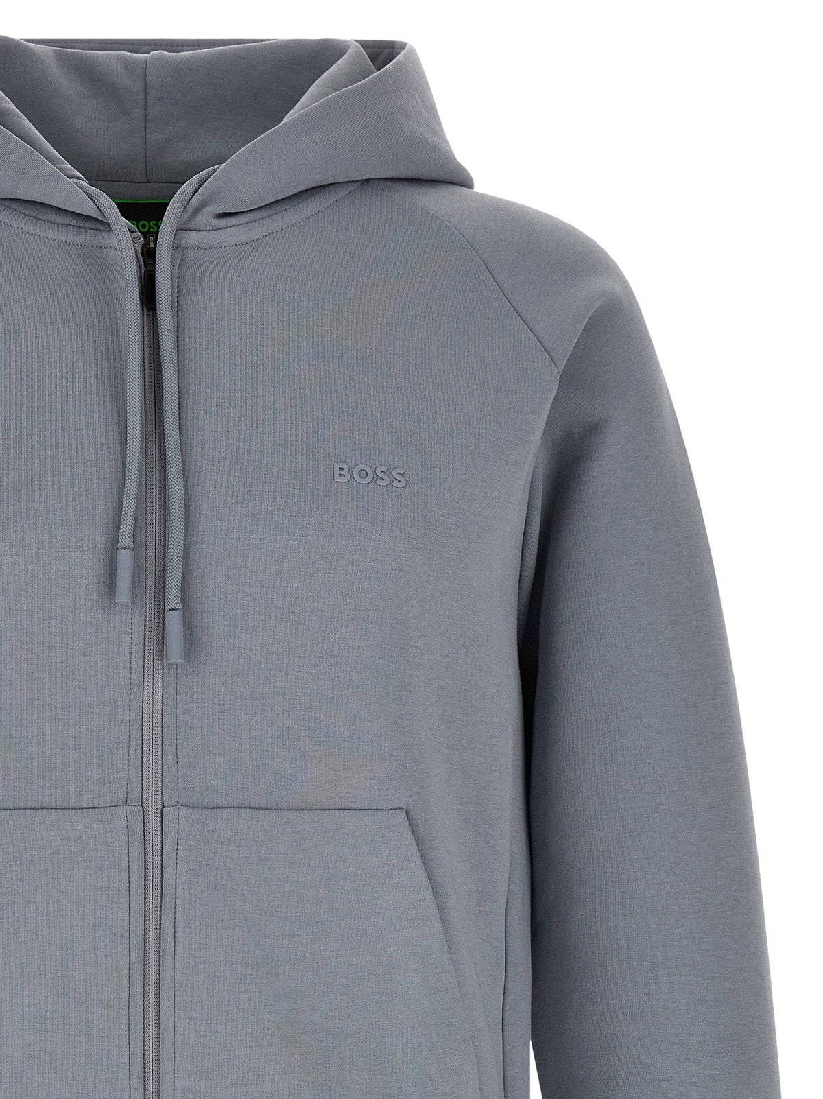 Hugo Boss Cotton-Canvas Hoodie — Gray