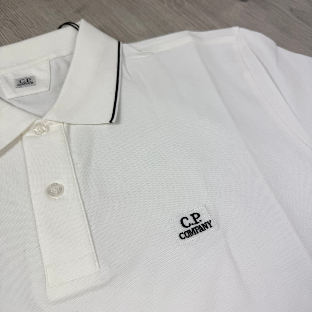 CP Company Piquet Polo Shirt - White