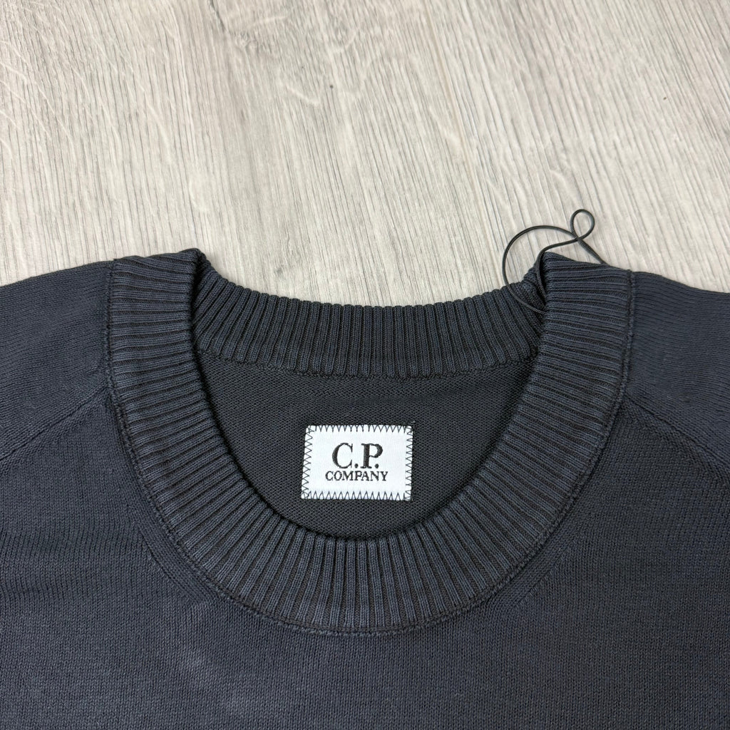 CP Company Cotton Crepe Knit Sweatshirt - Black