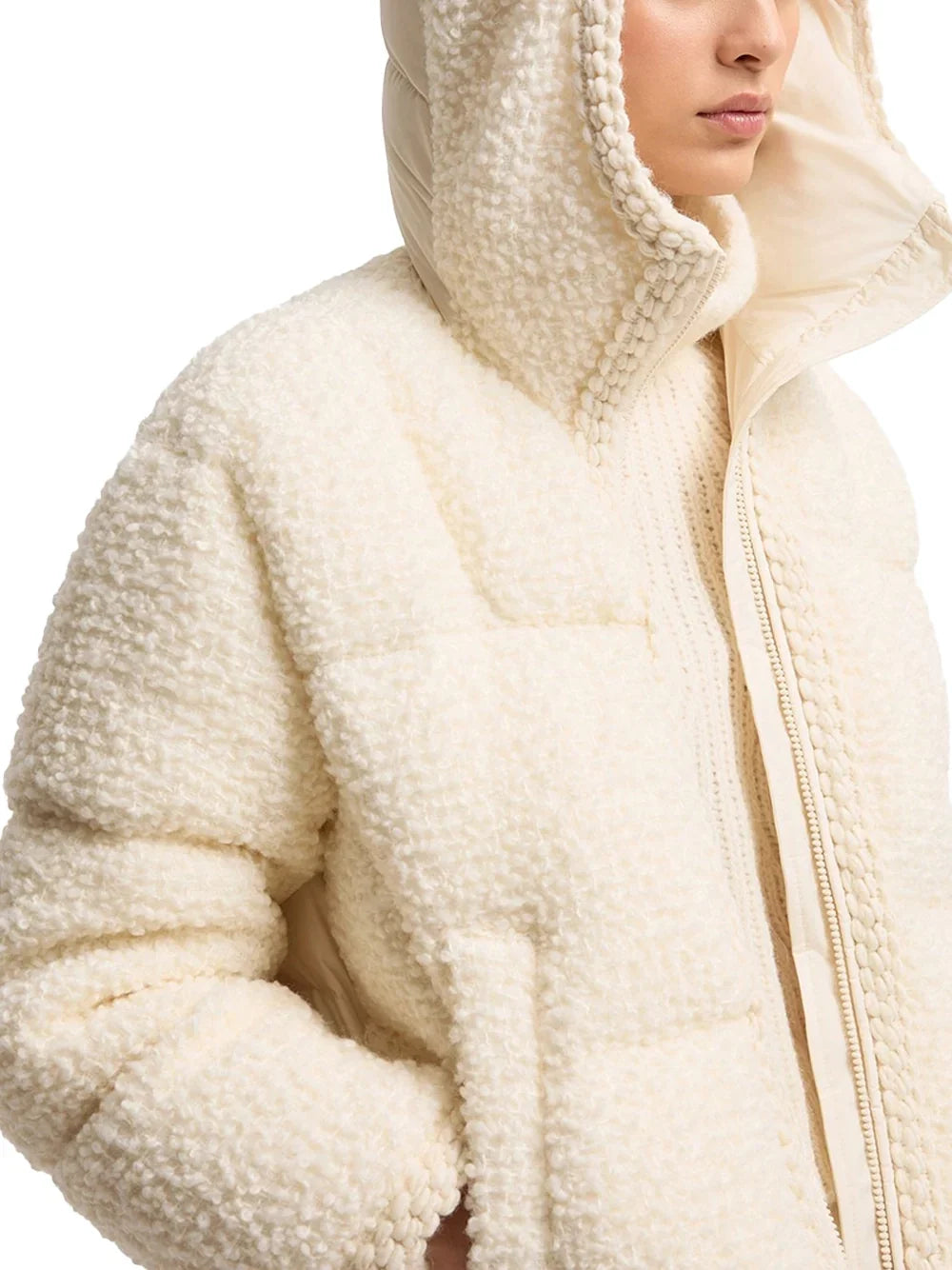Moncler Cristallin Down Jacket — Beige