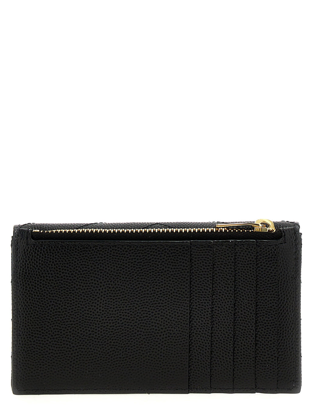 Saint Laurent Chevron Quilted Grained Leather Card Case — Black