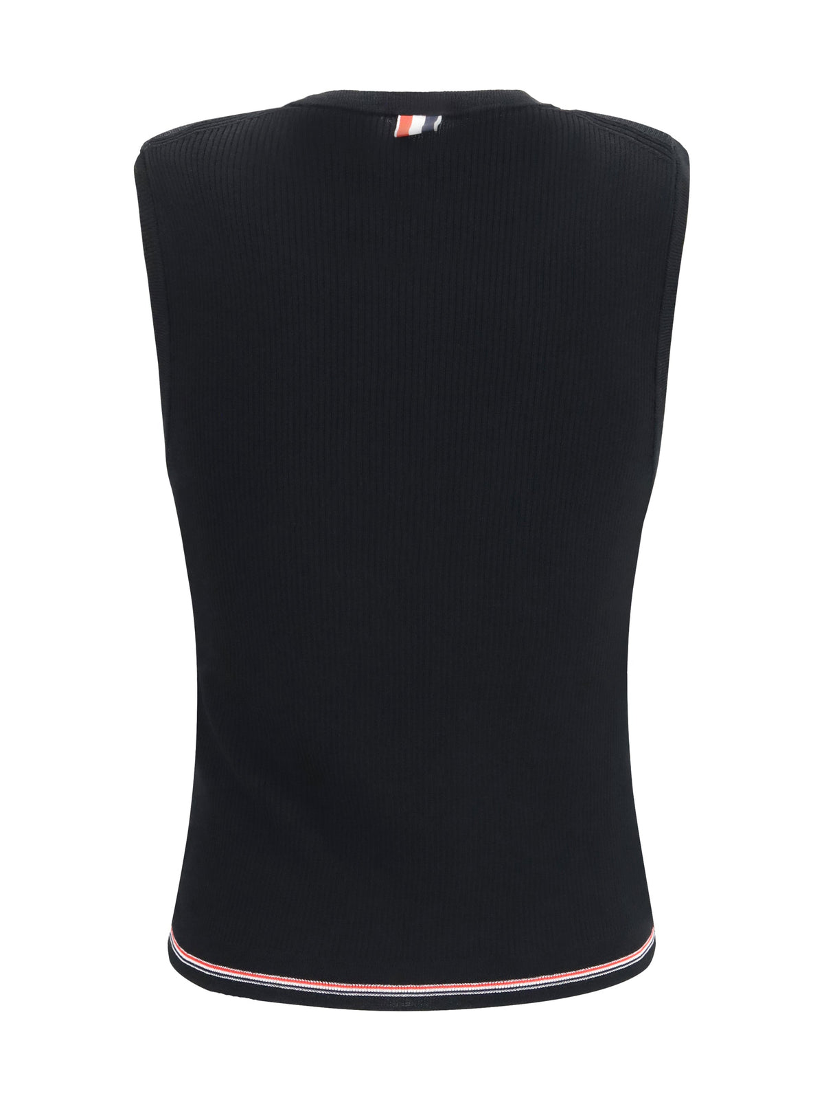 Thom Browne Ribbed Merino Wool Tank Top — Black