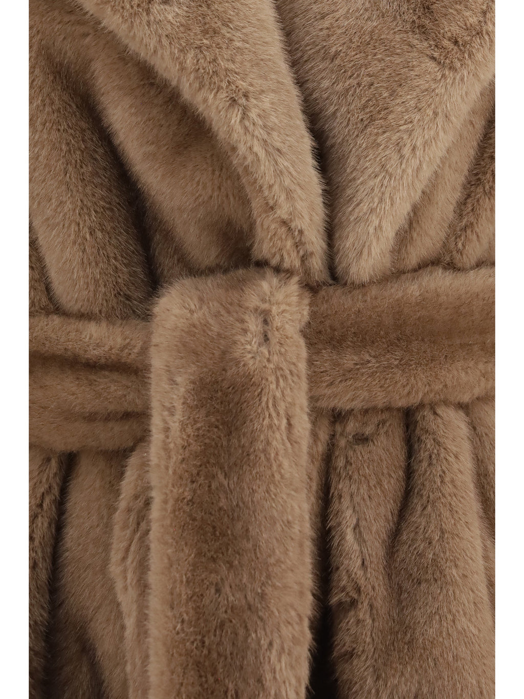 'S Maxmara Faux Fur Coat — Beige