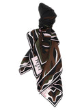 Emilio Pucci Fiamme and Nawaho Print Silk Scarf — Black