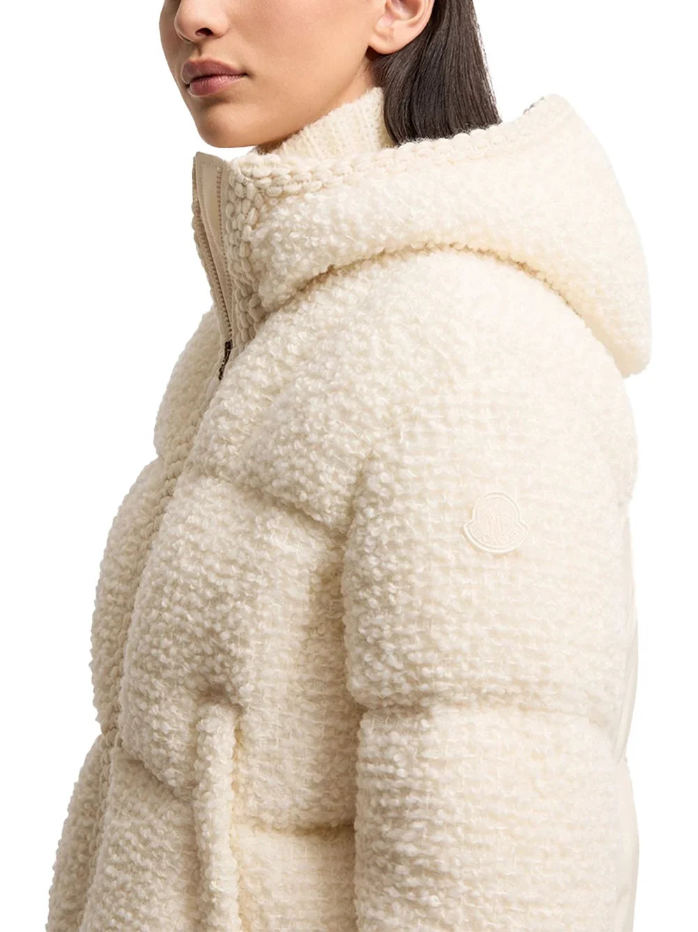 Moncler Cristallin Down Jacket — Beige