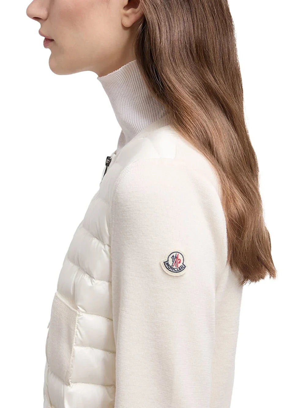 Moncler Padded Hybrid Cardigan — White