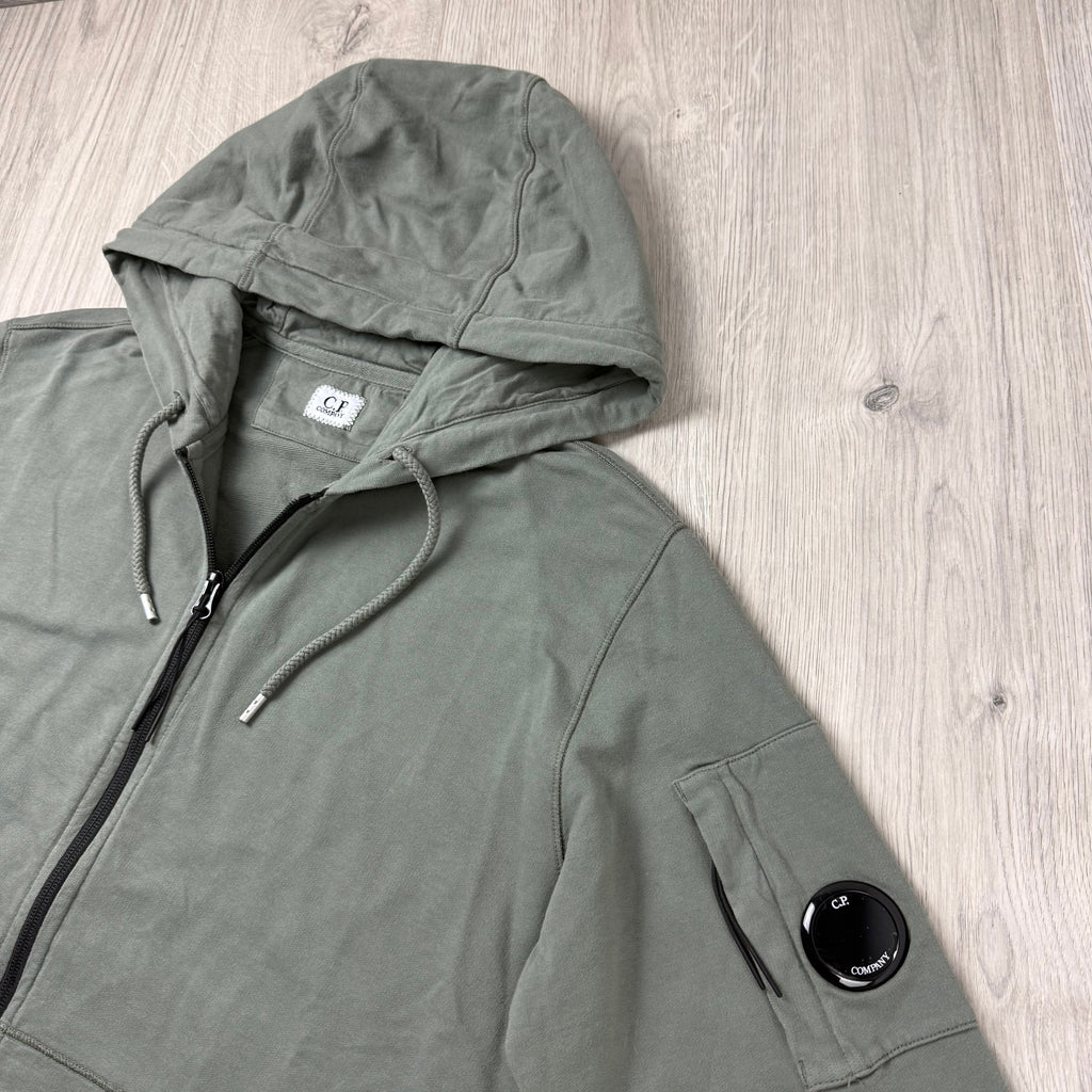 CP Company Light Fleece Zip Hoodie - Gunmetal