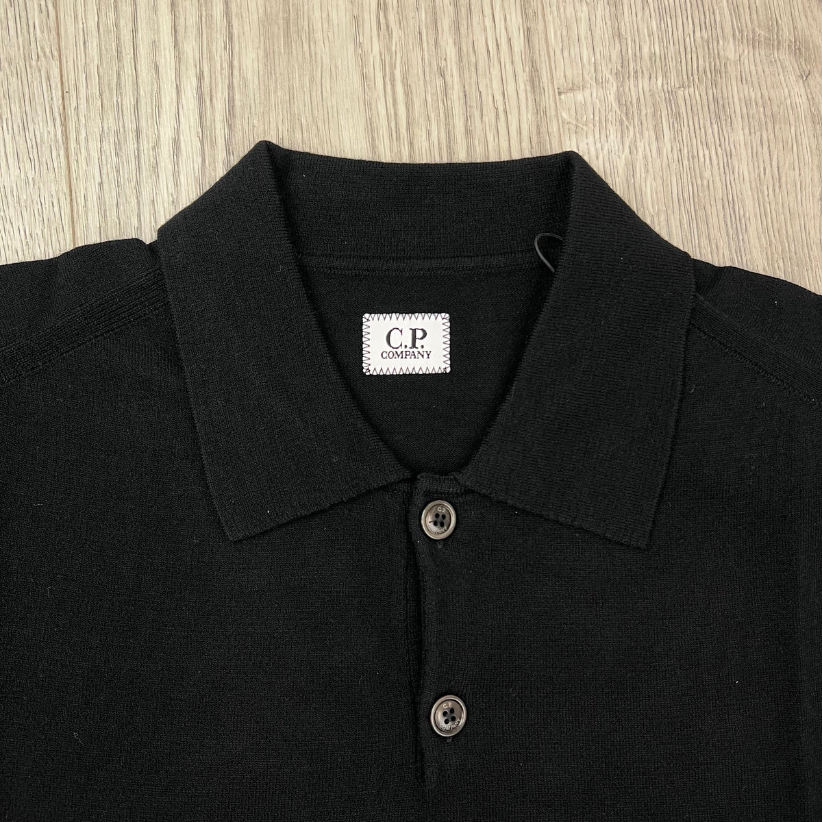 CP Company Knit Polo Sweatshirt - Black