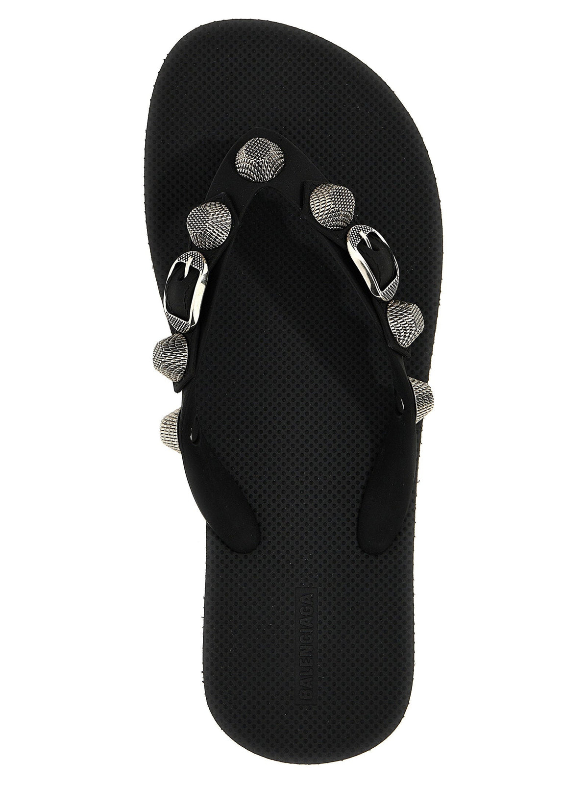 Balenciaga Cagole Thong Sandals — Black