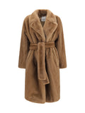 'S Maxmara Faux Fur Coat — Beige