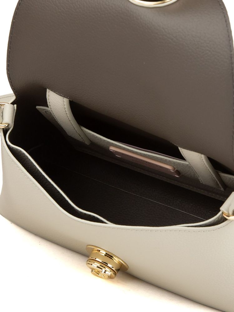 Coccinelle Bovine Leather Top Handle Bag — Beige
