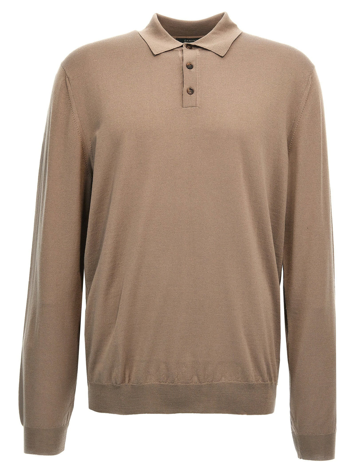 Zanone Flexwool Polo Shirt — Beige