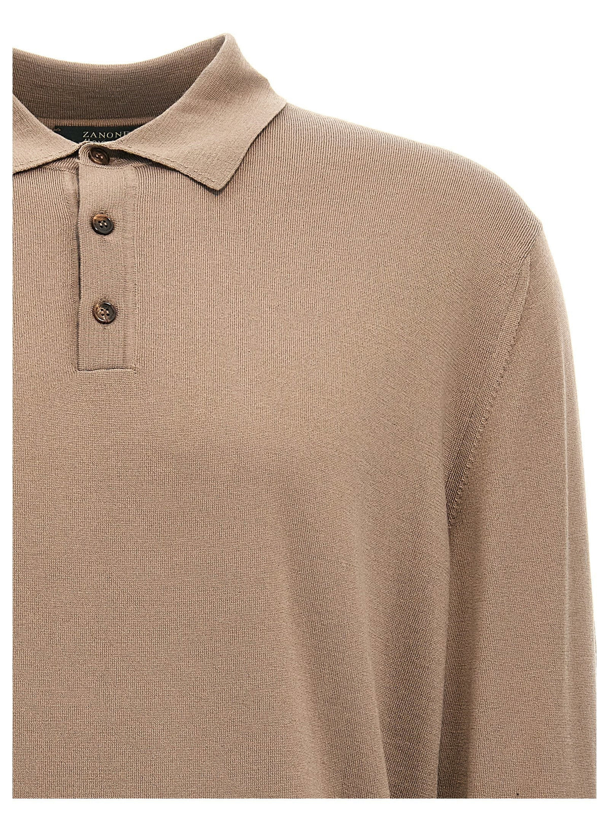 Zanone Flexwool Polo Shirt — Beige