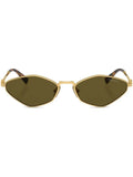Miu Miu Eyewear SMU56Z5AK09Z Oval Metal Sunglasses — Gold