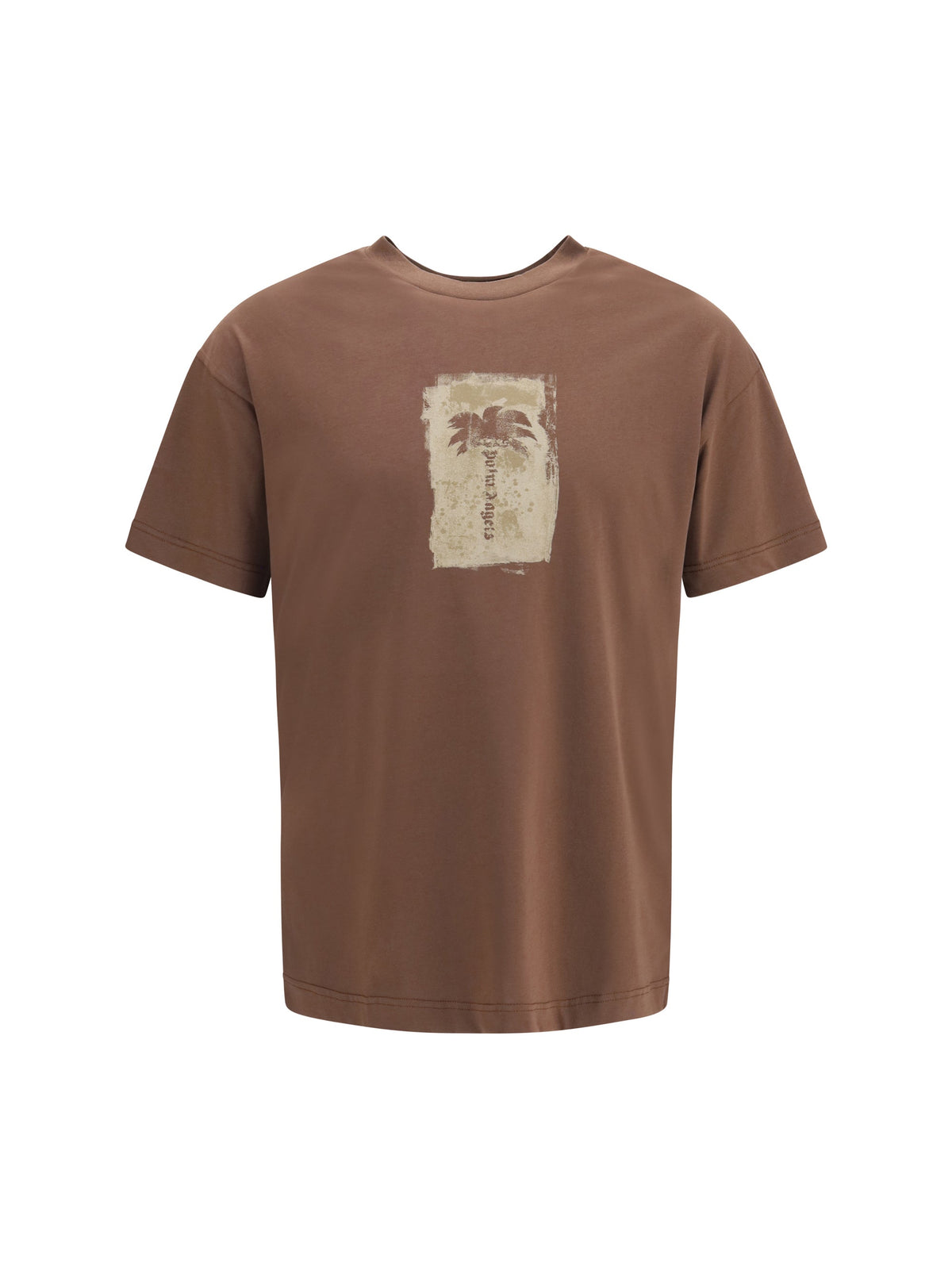 Palm Angels Palm Tree Graphic Cotton T-Shirt — Brown