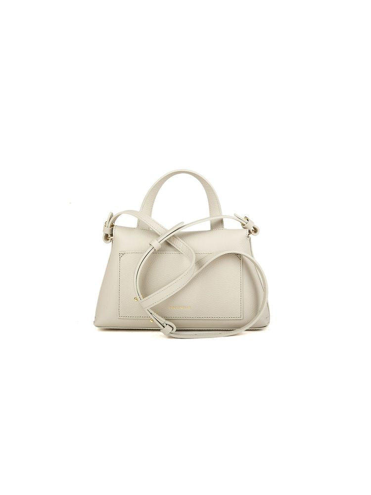 Coccinelle Bovine Leather Top Handle Bag — Beige