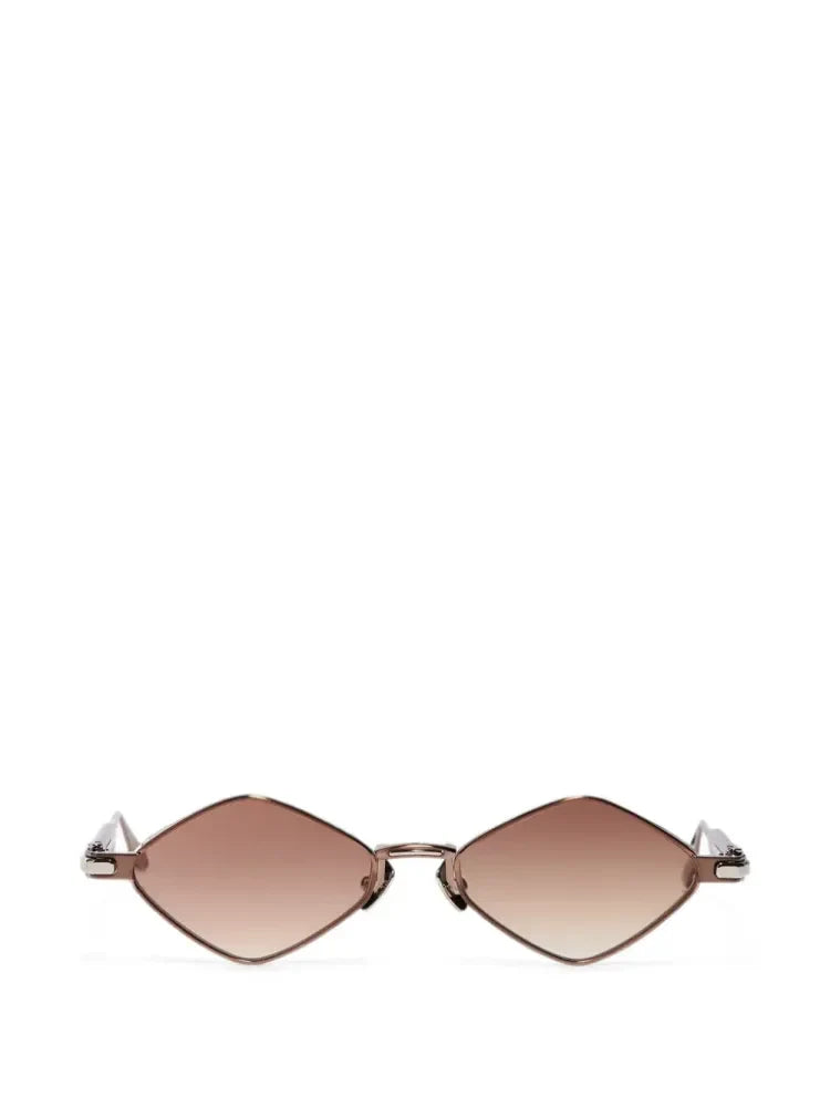 John Dalia LANA Geometric-Frame Sunglasses — Taupe