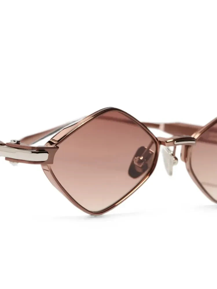 John Dalia LANA Geometric-Frame Sunglasses — Taupe