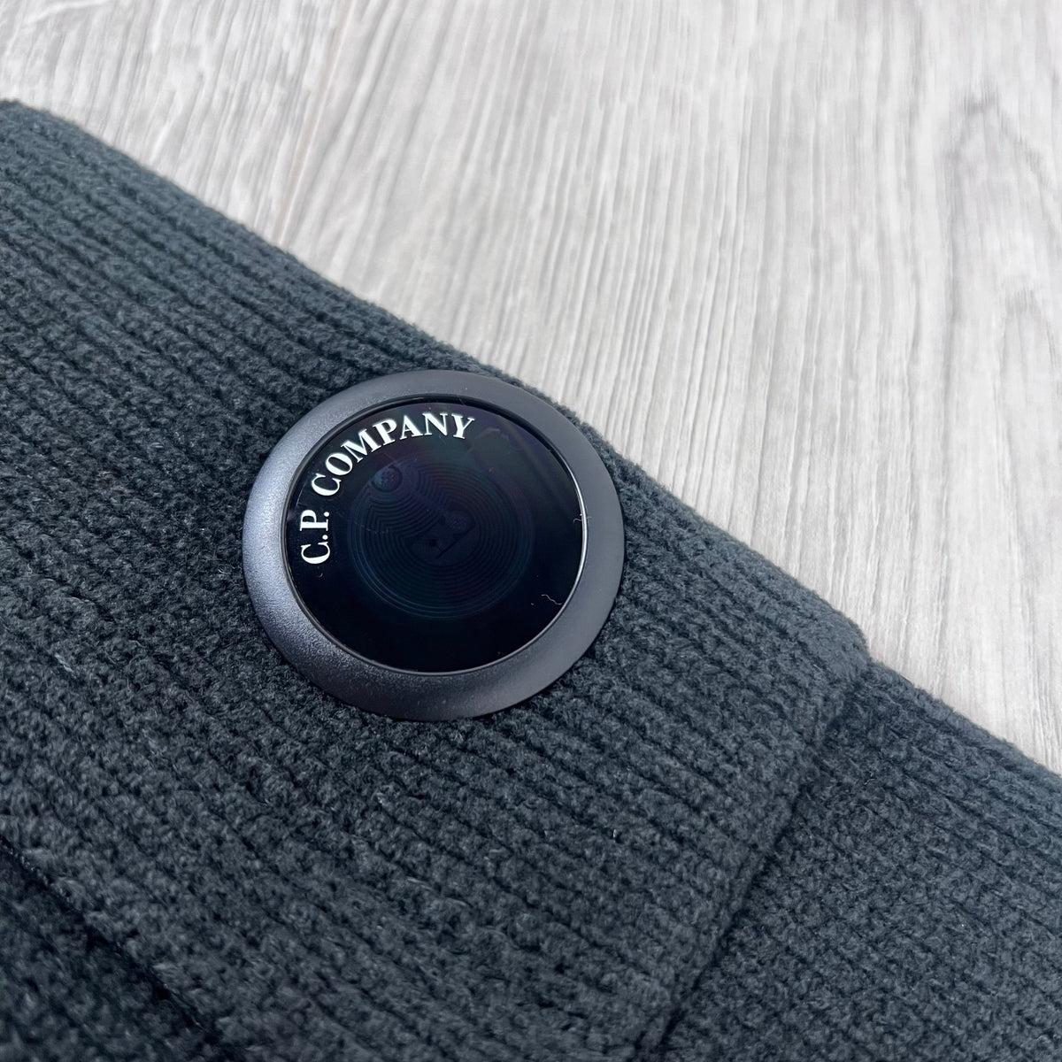 CP Company Chenille Knit Polo - Black