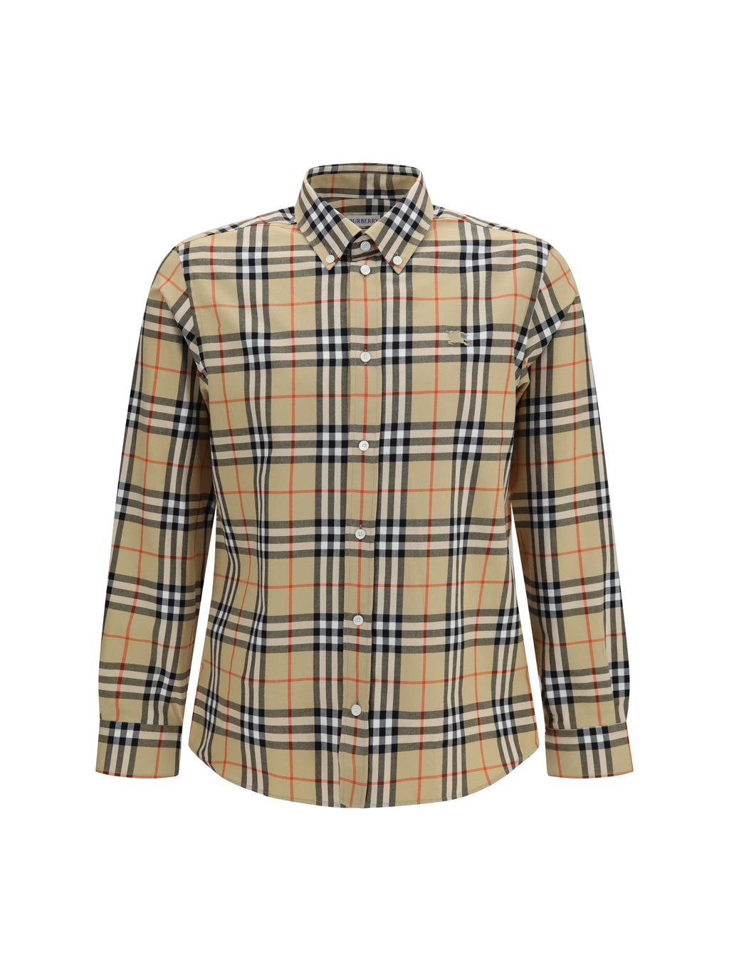 Burberry Check Cotton Shirt — Beige