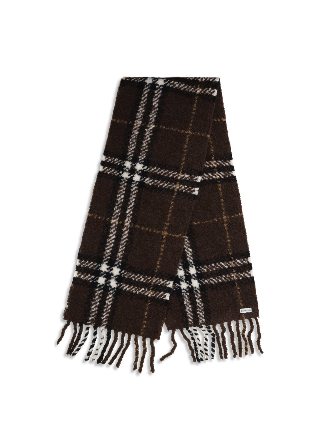 Burberry Alpaca and Wool-Blend Check Scarf — Brown