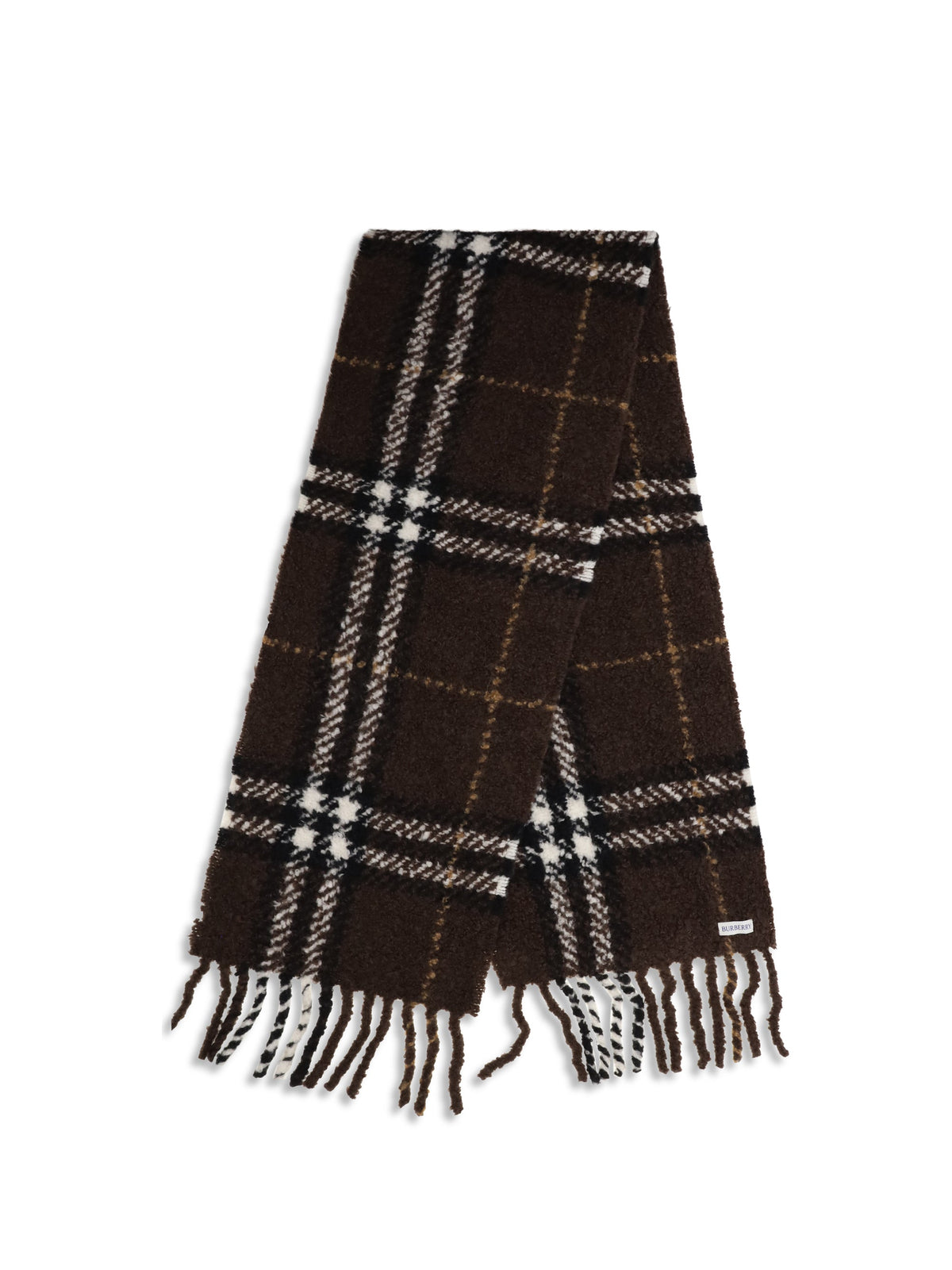 Burberry Alpaca and Wool-Blend Check Scarf — Brown