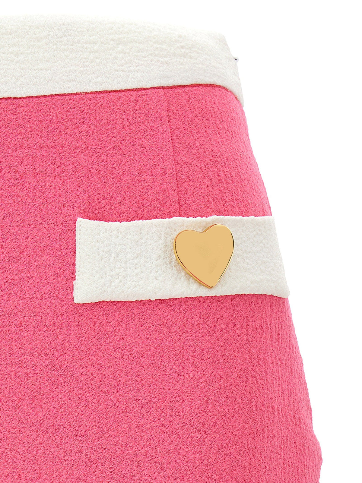 Moschino Heart Button Skirt — Pink