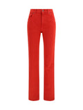 Chloé Cotton Denim Trousers — Red