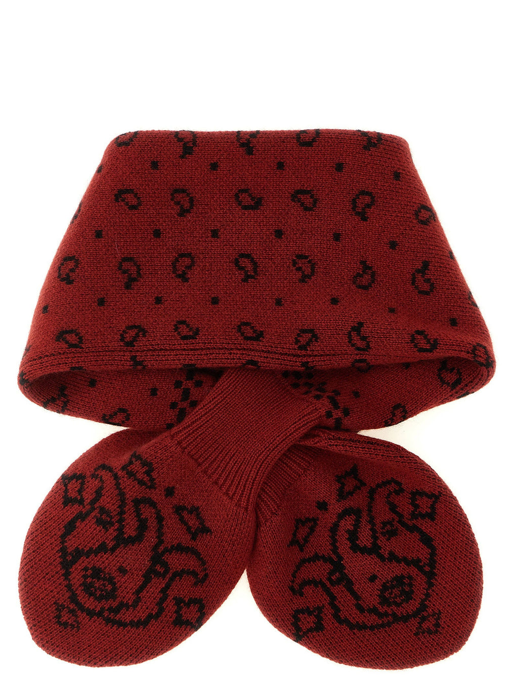 Guest In Residence Wool-Cashmere Jacquard Scarf — Carmine