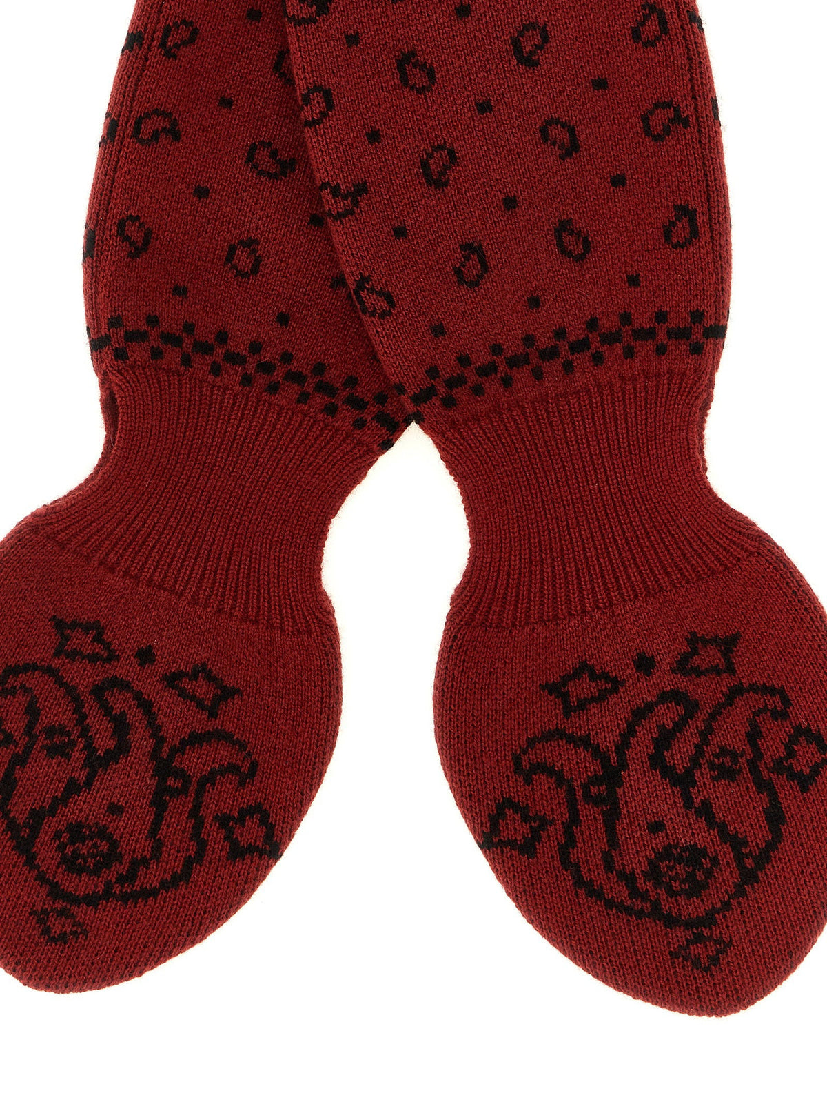 Guest In Residence Wool-Cashmere Jacquard Scarf — Carmine