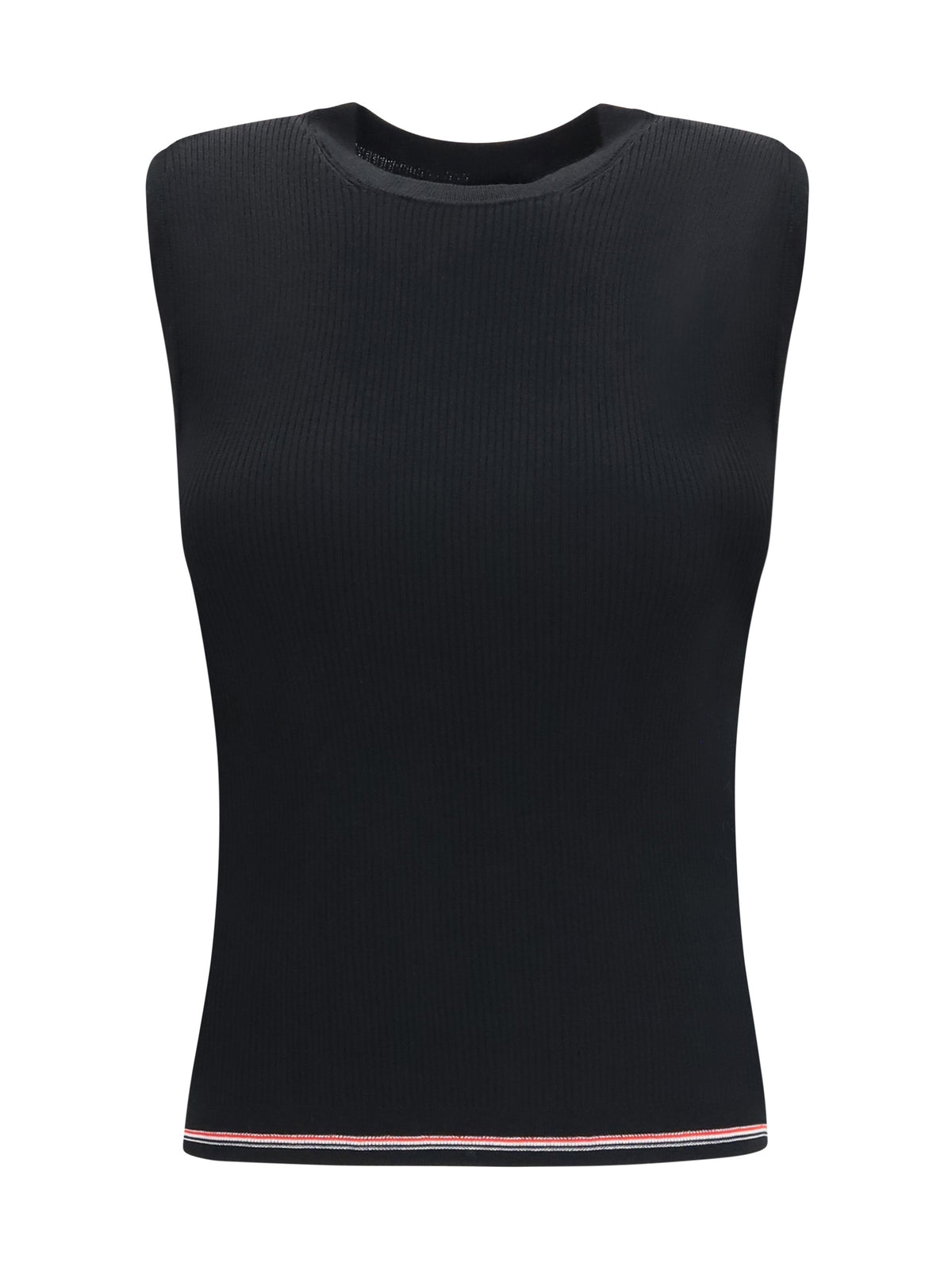 Thom Browne Ribbed Merino Wool Tank Top — Black