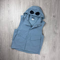 CP Company Goggle Shell Gilet - Silver Blue