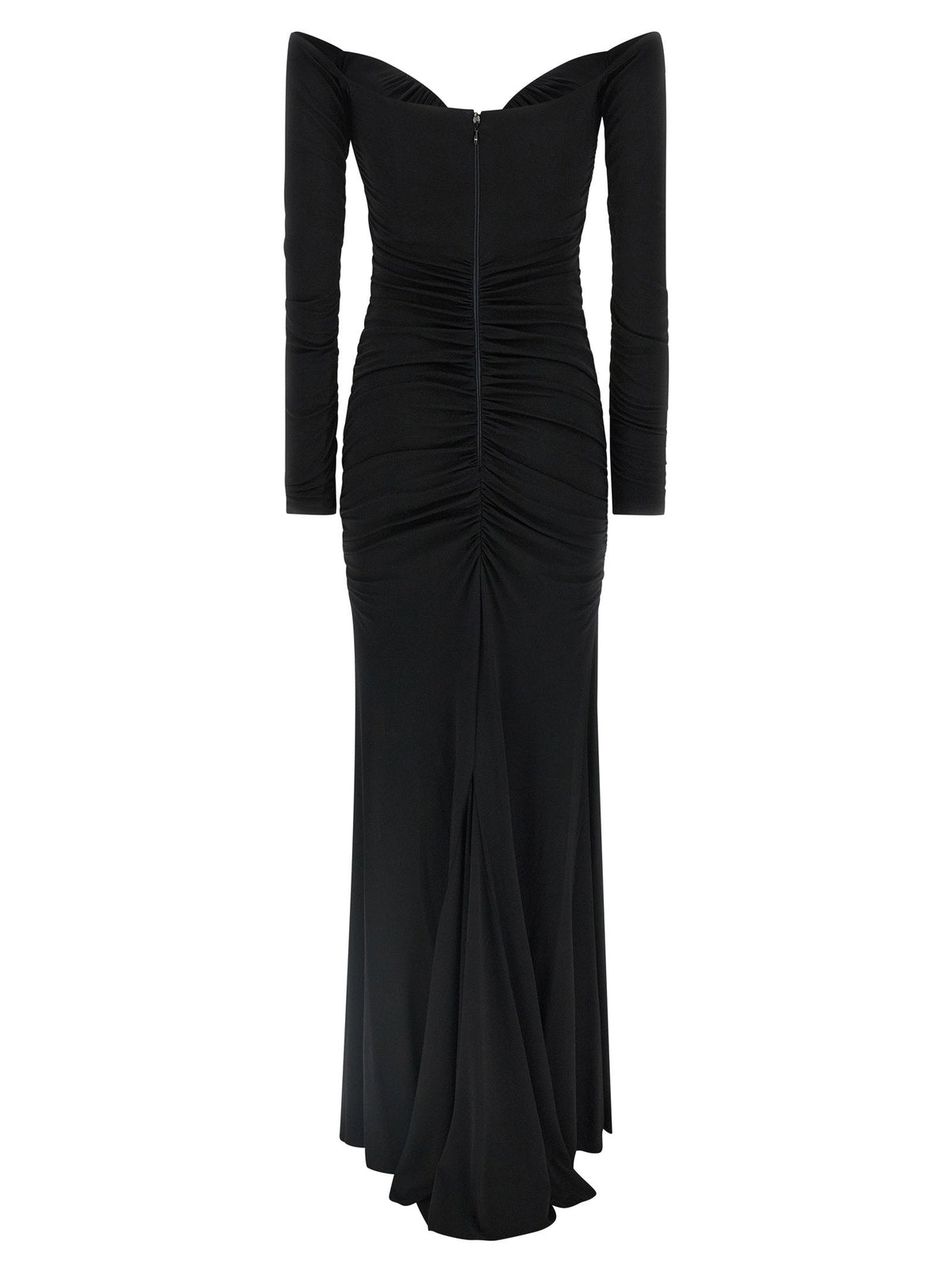 Elisabetta Franchi Off-Shoulder Crêpe Jersey Dress — Black