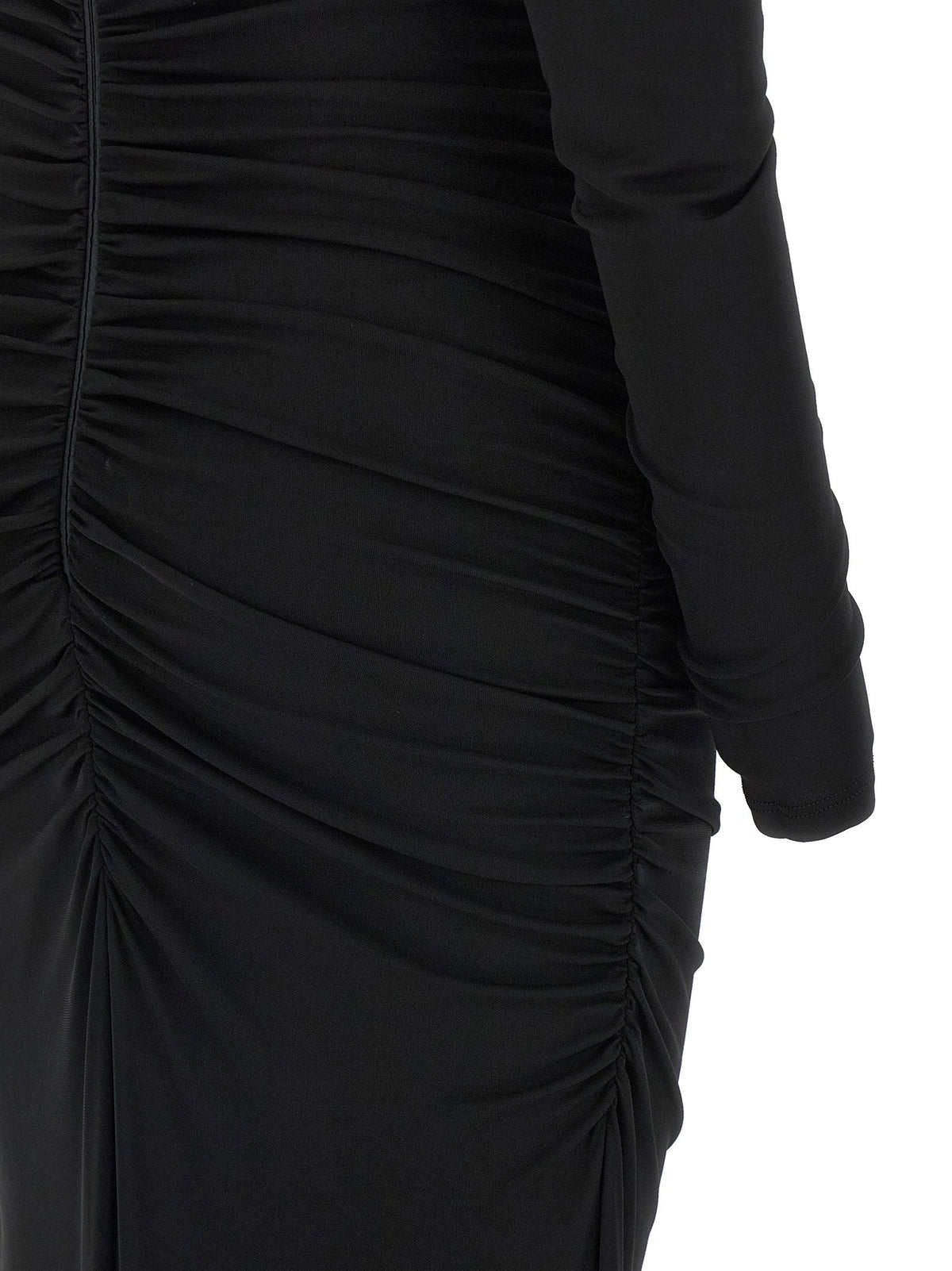 Elisabetta Franchi Off-Shoulder Crêpe Jersey Dress — Black