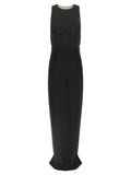 Elisabetta Franchi Crystal-Embroidered Tulle Dress — Black