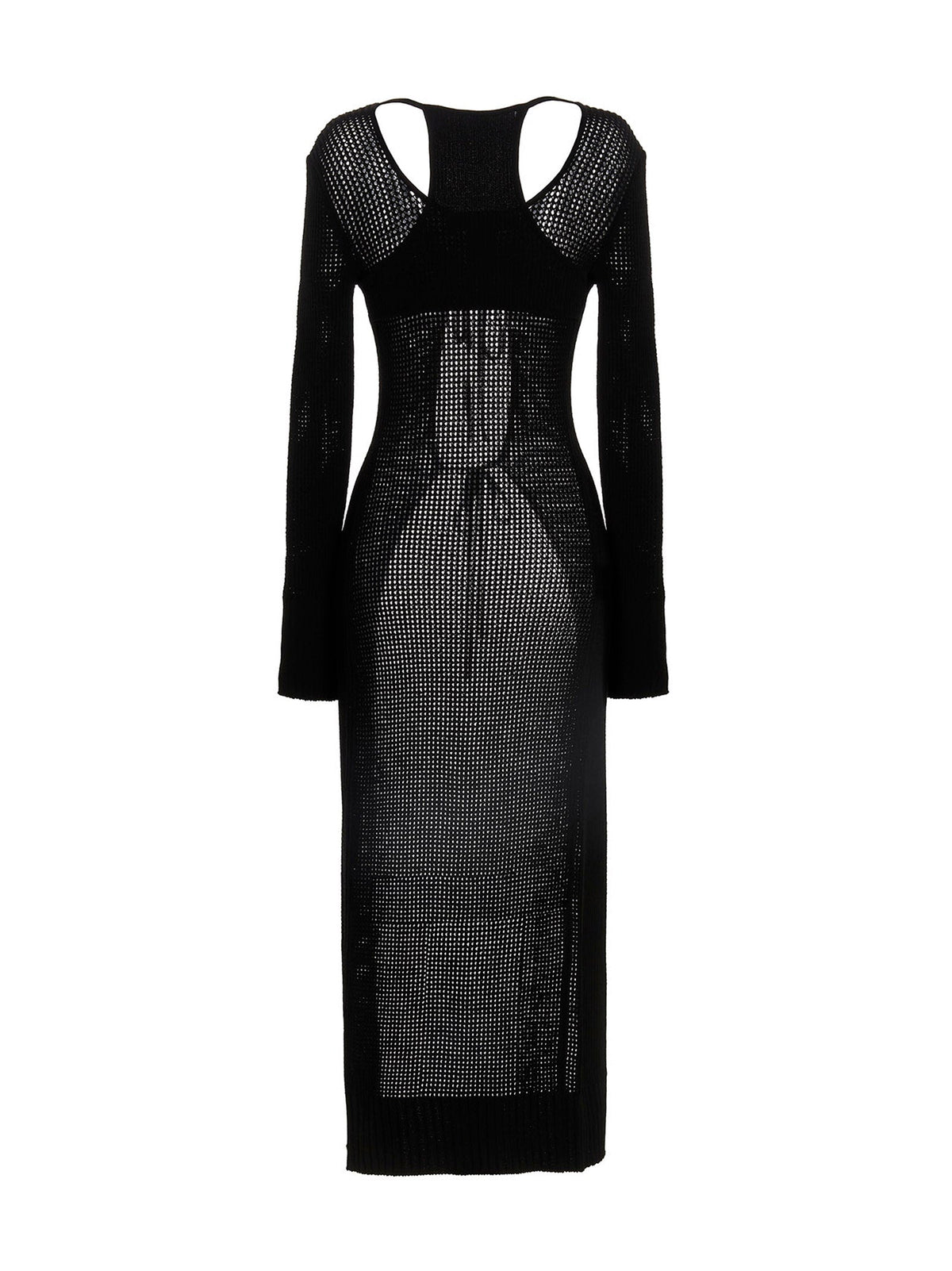 AndreĀdamo Openwork Knit with Lacing Cardigan — Black