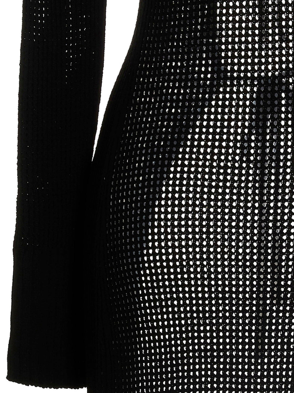 AndreĀdamo Openwork Knit with Lacing Cardigan — Black