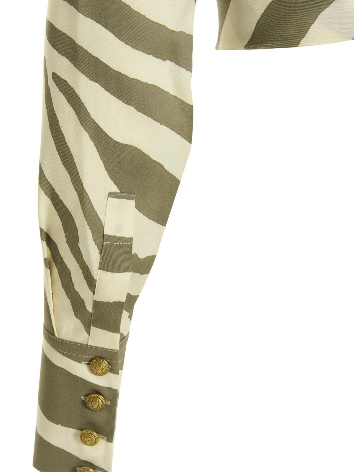 Balmain Zebra-Print Viscose Blend Shirt — Sage