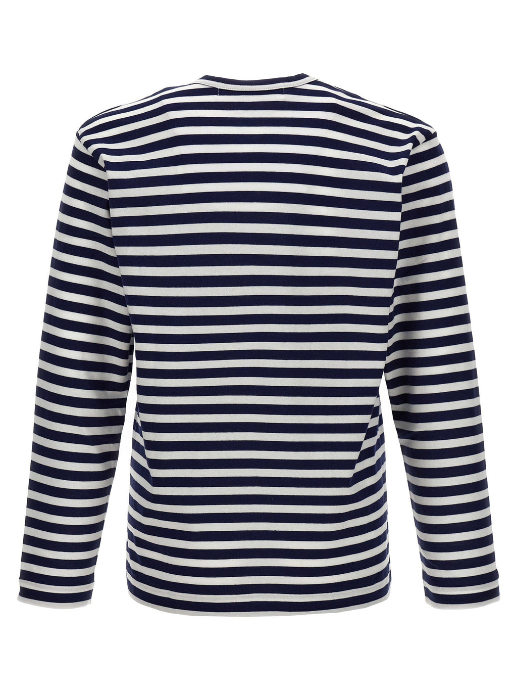 Comme Des Garçons Play Logo-Patch Striped T-Shirt — Navy
