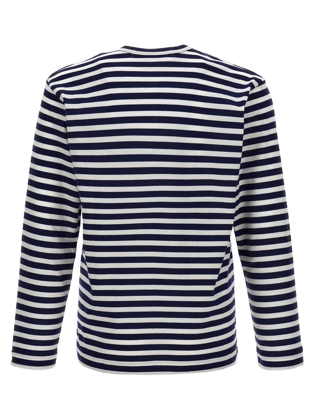 Comme Des Garçons Play Logo-Patch Striped T-Shirt — Navy