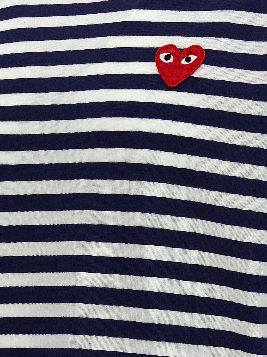 Comme Des Garçons Play Logo-Patch Striped T-Shirt — Navy