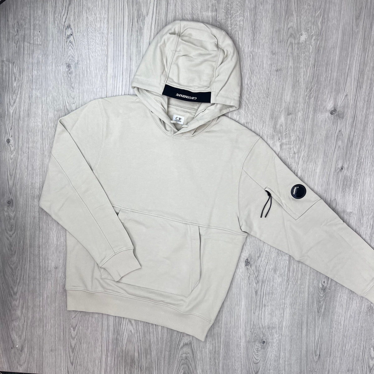 CP Company Raised Fleece Hoodie - Silver Birch