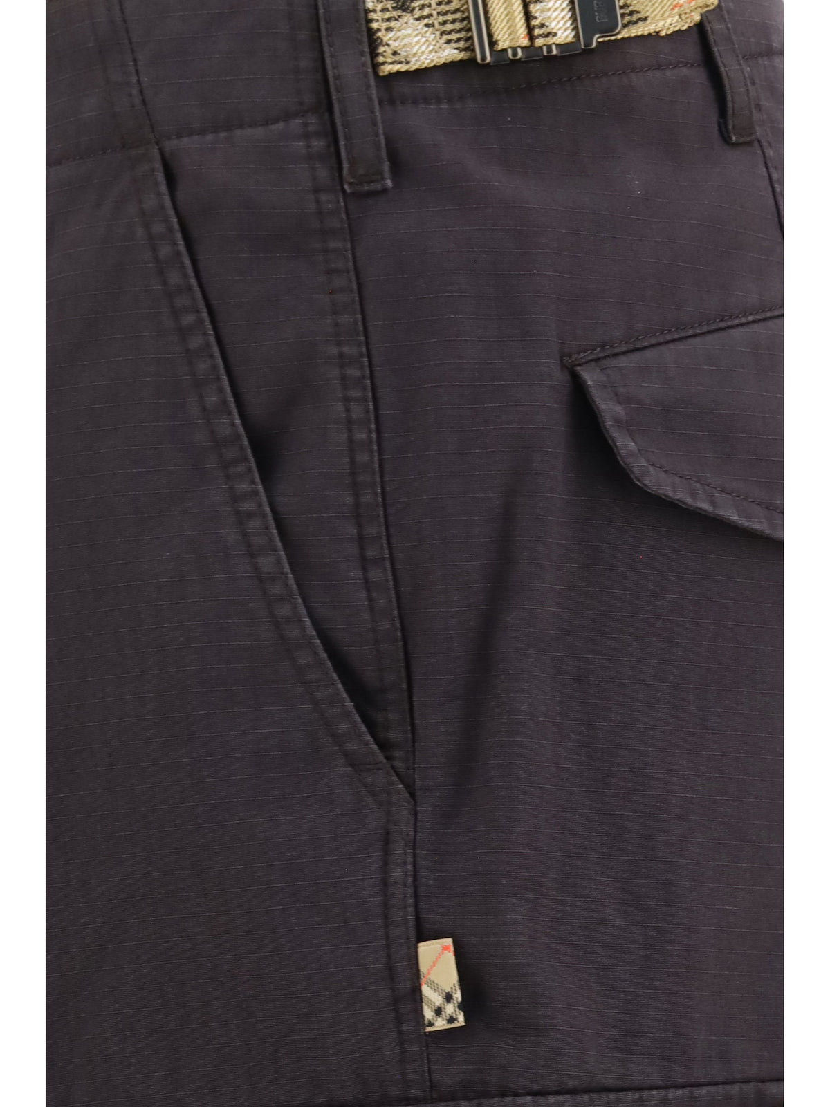 Burberry Cotton Ripstop Cargo Pants — Brown