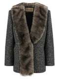 Valentino Garavani Mossi Caban Coat — Gray