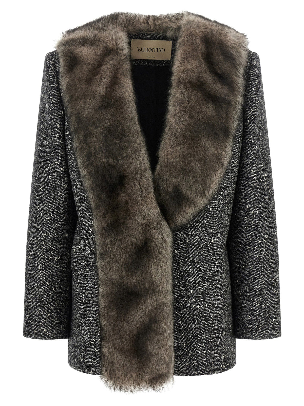 Valentino Garavani Mossi Caban Coat — Gray